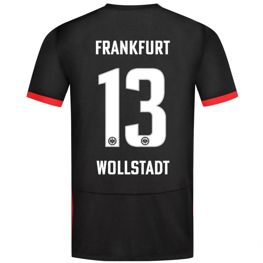 Kinder Fußball Fabio Wollstadt #13 Schwarz Auswärtstrikot Trikot 2024/25 T-Shirt Luxemburg