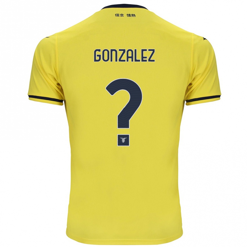 Kinder Fußball Diego González #0 Gelb Auswärtstrikot Trikot 2024/25 T-Shirt Luxemburg