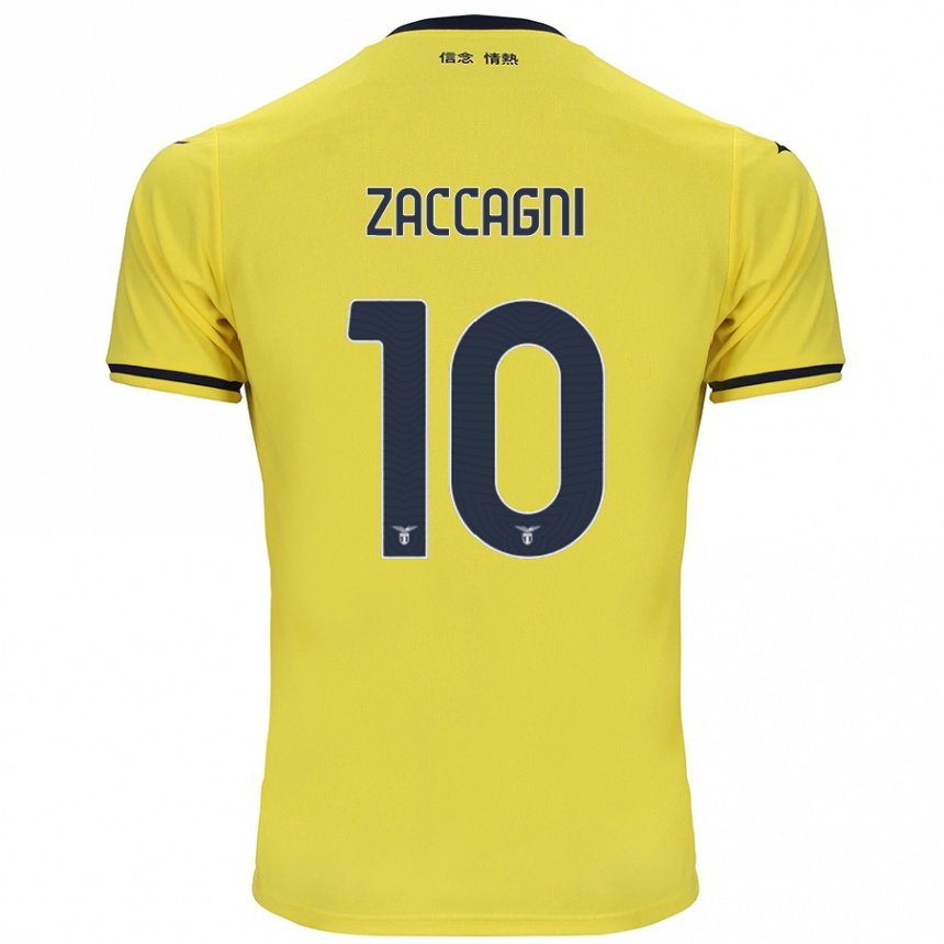 Kinder Fußball Mattia Zaccagni #10 Gelb Auswärtstrikot Trikot 2024/25 T-Shirt Luxemburg