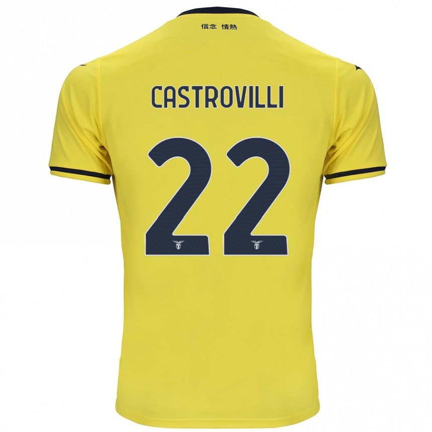 Kinder Fußball Gaetano Castrovilli #22 Gelb Auswärtstrikot Trikot 2024/25 T-Shirt Luxemburg