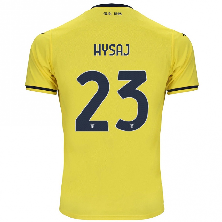 Kinder Fußball Elseid Hysaj #23 Gelb Auswärtstrikot Trikot 2024/25 T-Shirt Luxemburg