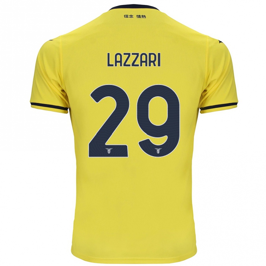 Kinder Fußball Manuel Lazzari #29 Gelb Auswärtstrikot Trikot 2024/25 T-Shirt Luxemburg