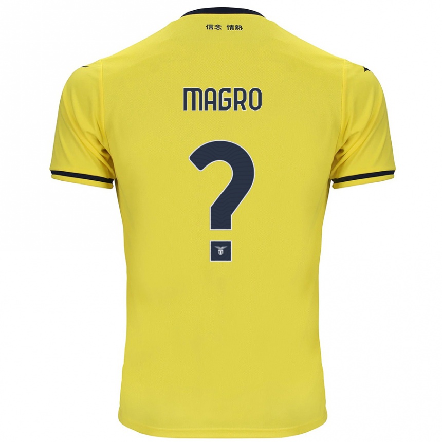 Kinder Fußball Federico Magro #0 Gelb Auswärtstrikot Trikot 2024/25 T-Shirt Luxemburg