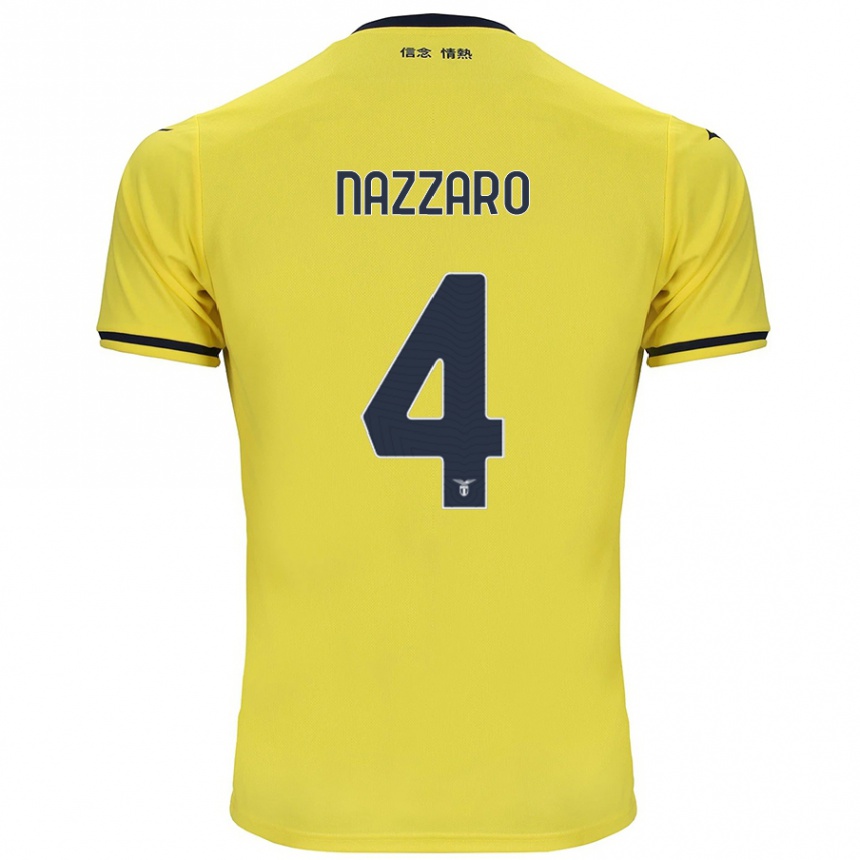 Kinder Fußball Marco Nazzaro #4 Gelb Auswärtstrikot Trikot 2024/25 T-Shirt Luxemburg