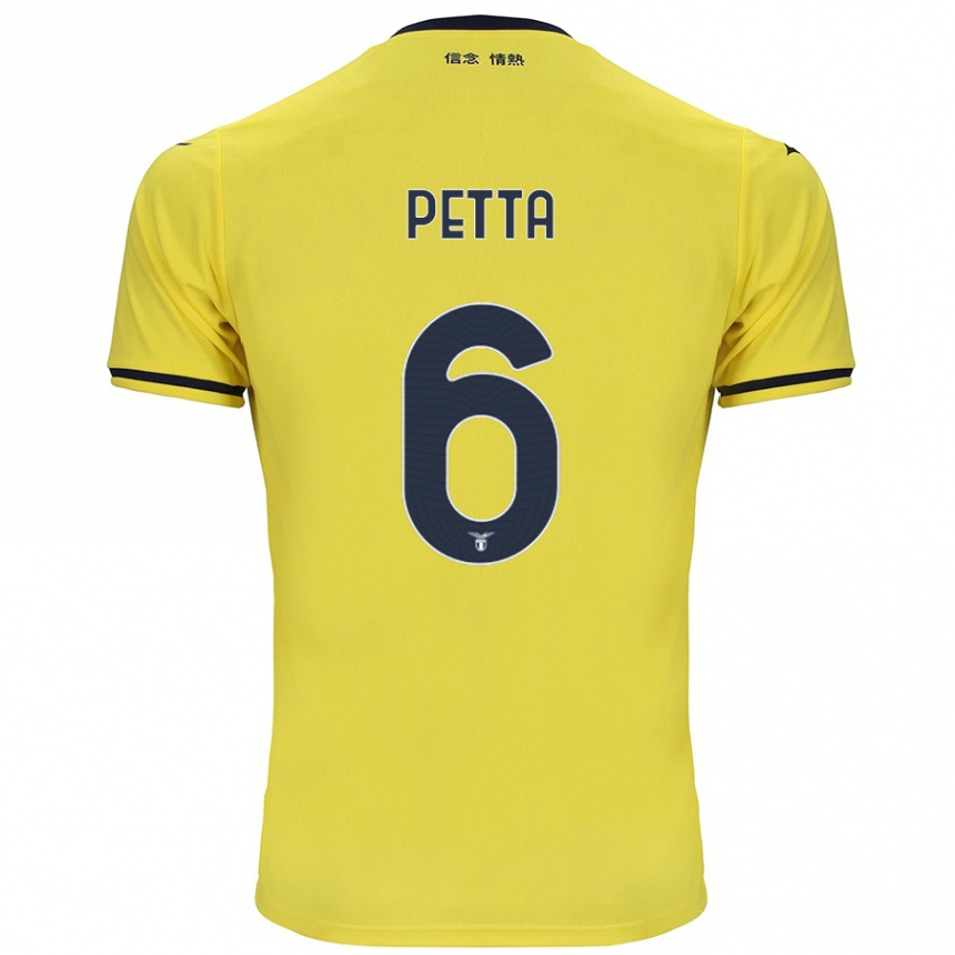 Kinder Fußball Andrea Petta #6 Gelb Auswärtstrikot Trikot 2024/25 T-Shirt Luxemburg