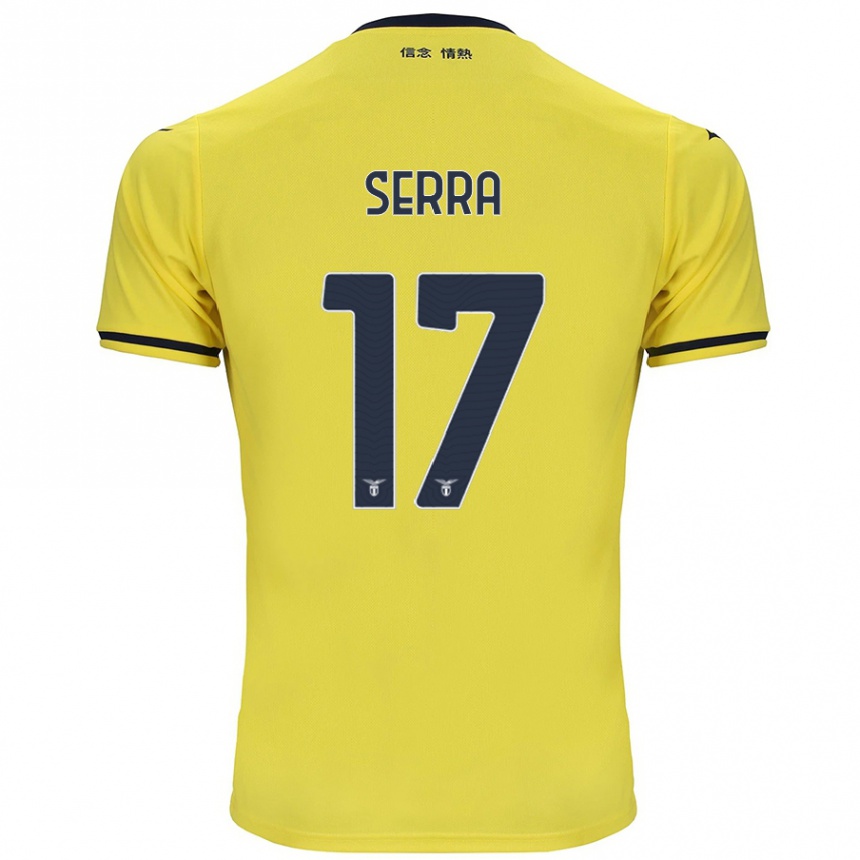 Kinder Fußball Federico Serra #17 Gelb Auswärtstrikot Trikot 2024/25 T-Shirt Luxemburg