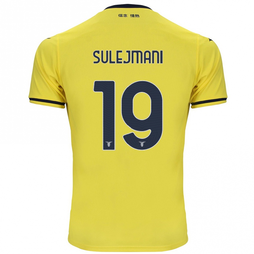 Kinder Fußball Flavio Sulejmani #19 Gelb Auswärtstrikot Trikot 2024/25 T-Shirt Luxemburg