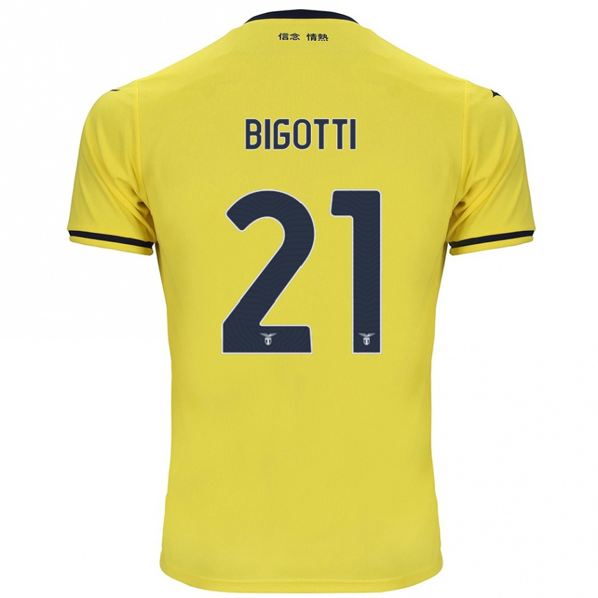 Kinder Fußball Massimo Bigotti #21 Gelb Auswärtstrikot Trikot 2024/25 T-Shirt Luxemburg