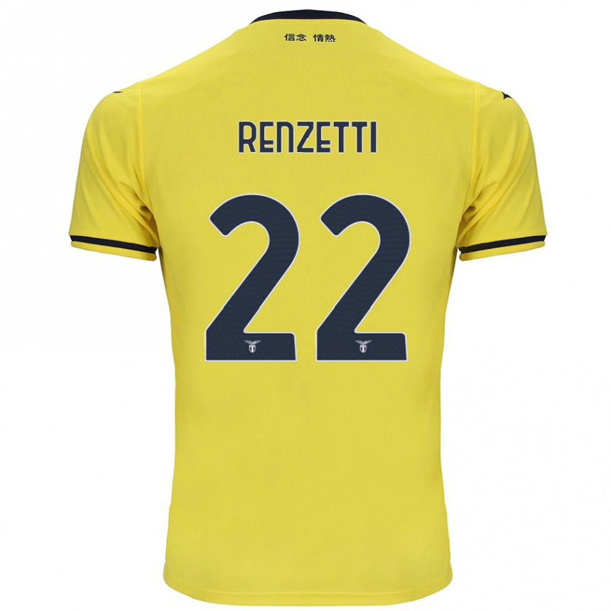 Kinder Fußball Davide Renzetti #22 Gelb Auswärtstrikot Trikot 2024/25 T-Shirt Luxemburg