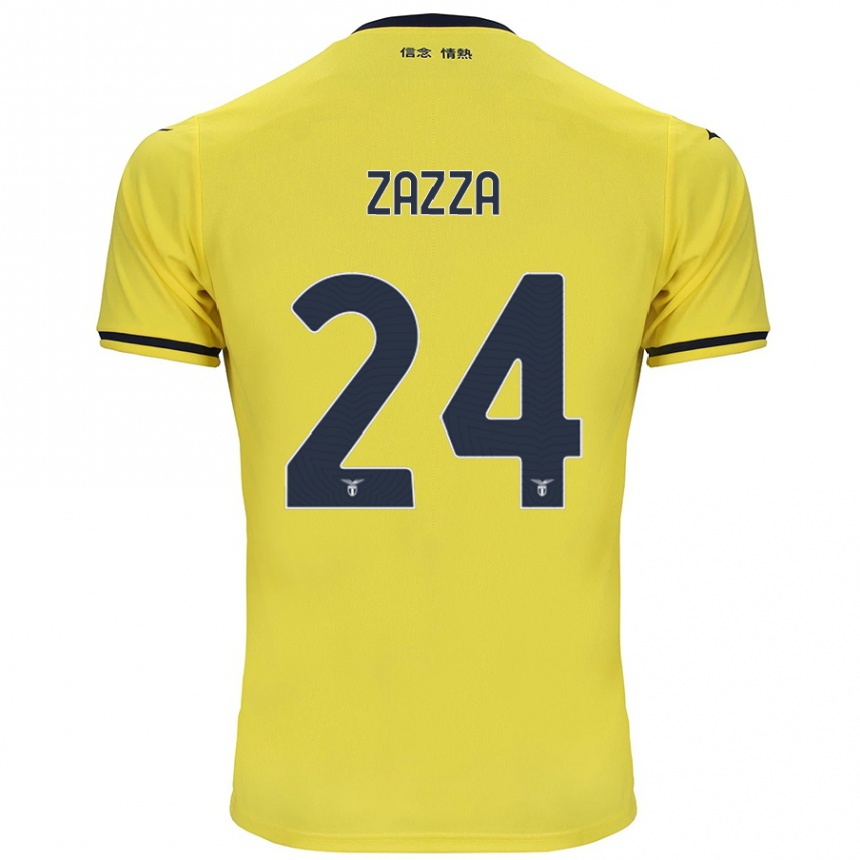 Kinder Fußball Matteo Zazza #24 Gelb Auswärtstrikot Trikot 2024/25 T-Shirt Luxemburg