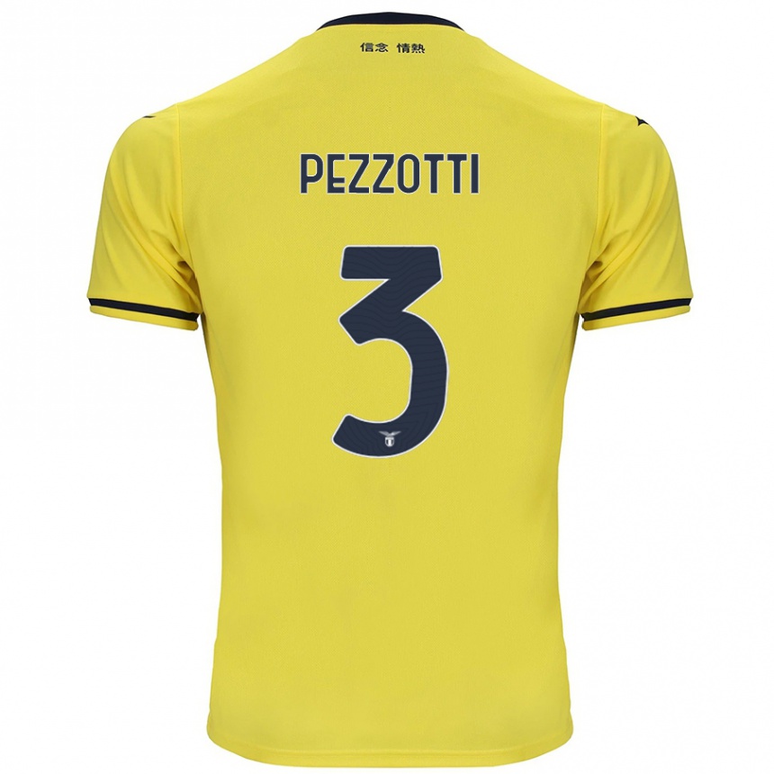 Kinder Fußball Arianna Pezzotti #3 Gelb Auswärtstrikot Trikot 2024/25 T-Shirt Luxemburg