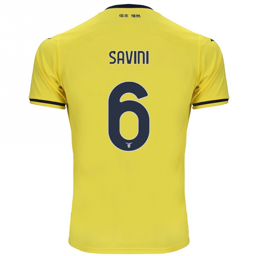 Kinder Fußball Federica Savini #6 Gelb Auswärtstrikot Trikot 2024/25 T-Shirt Luxemburg