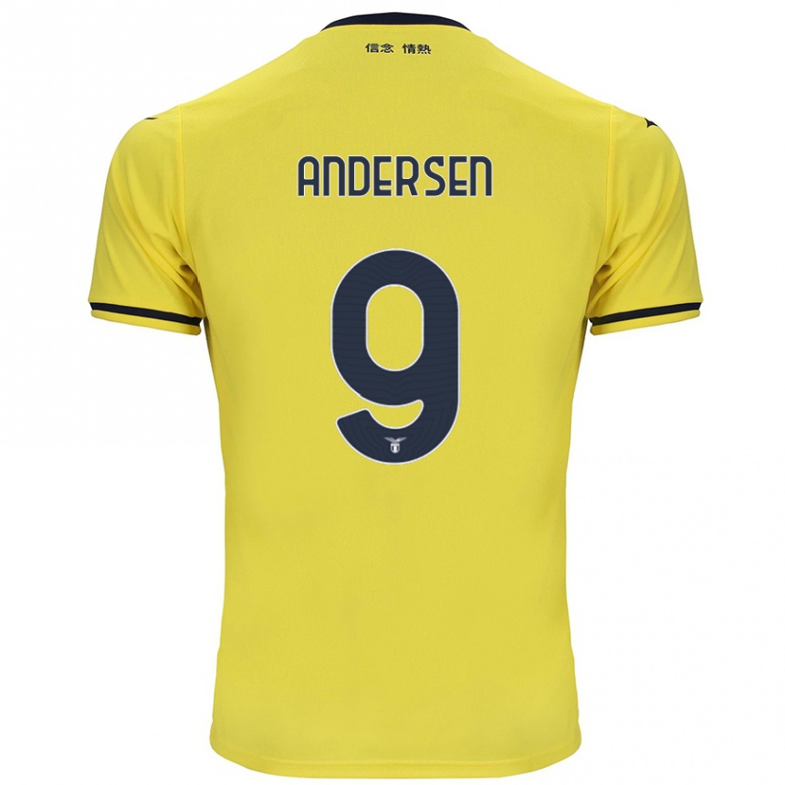 Kinder Fußball Signe Holt Andersen #9 Gelb Auswärtstrikot Trikot 2024/25 T-Shirt Luxemburg