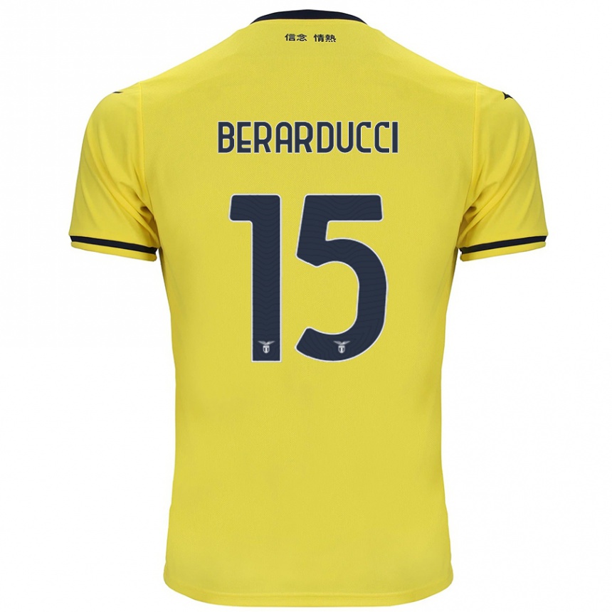 Kinder Fußball Martina Berarducci #15 Gelb Auswärtstrikot Trikot 2024/25 T-Shirt Luxemburg