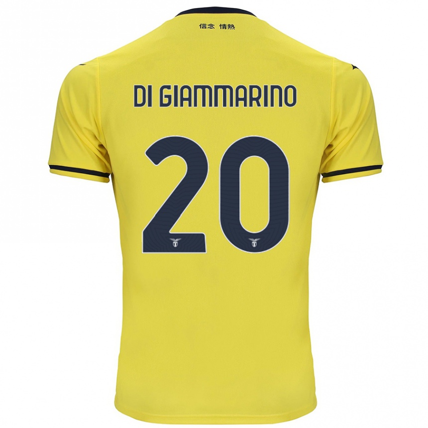 Kinder Fußball Virginia Di Giammarino #20 Gelb Auswärtstrikot Trikot 2024/25 T-Shirt Luxemburg