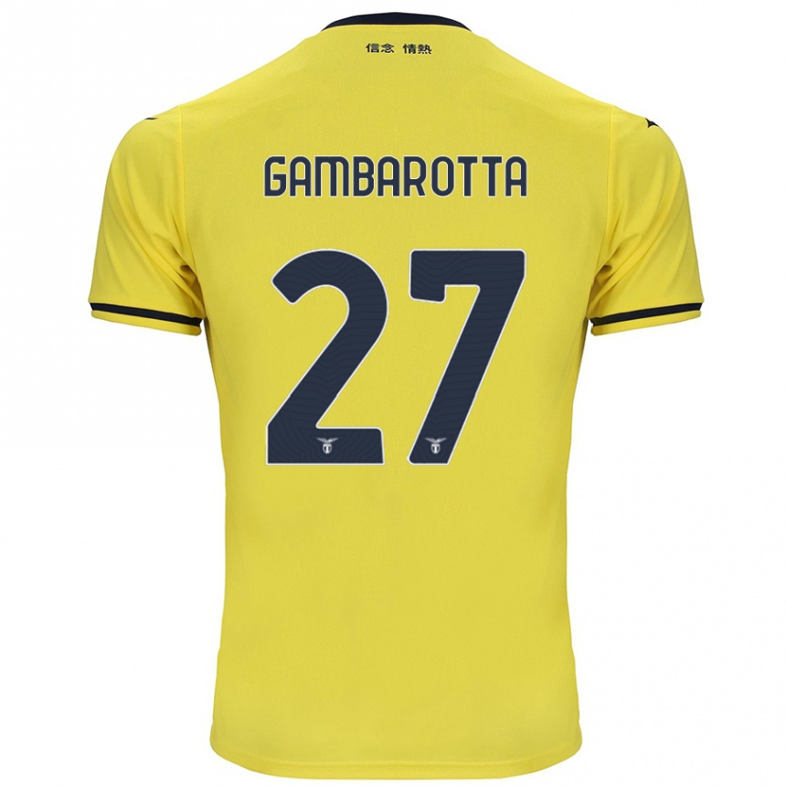 Kinder Fußball Margot Gambarotta #27 Gelb Auswärtstrikot Trikot 2024/25 T-Shirt Luxemburg