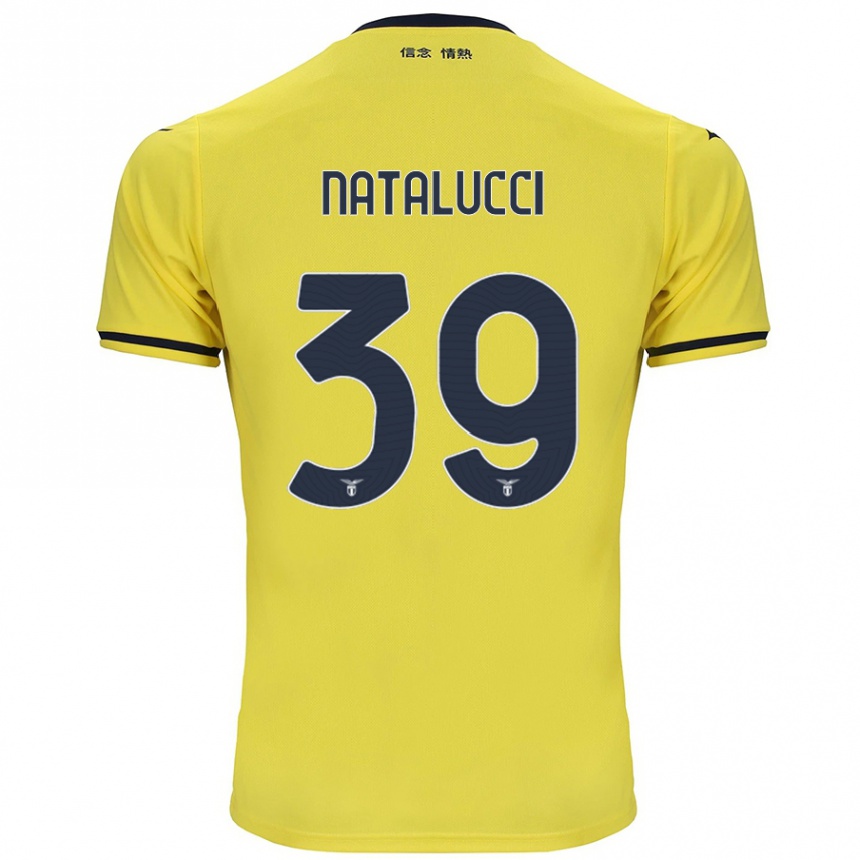 Kinder Fußball Serena Natalucci #39 Gelb Auswärtstrikot Trikot 2024/25 T-Shirt Luxemburg