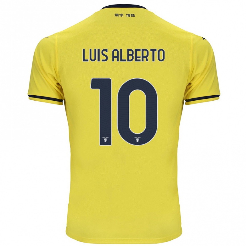 Kinder Fußball Luis Alberto #10 Gelb Auswärtstrikot Trikot 2024/25 T-Shirt Luxemburg