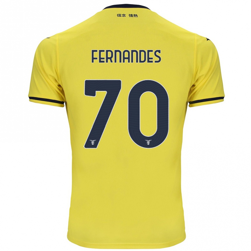 Kinder Fußball Saná Fernandes #70 Gelb Auswärtstrikot Trikot 2024/25 T-Shirt Luxemburg