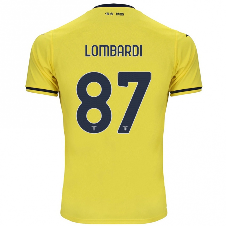 Kinder Fußball Cristiano Lombardi #87 Gelb Auswärtstrikot Trikot 2024/25 T-Shirt Luxemburg