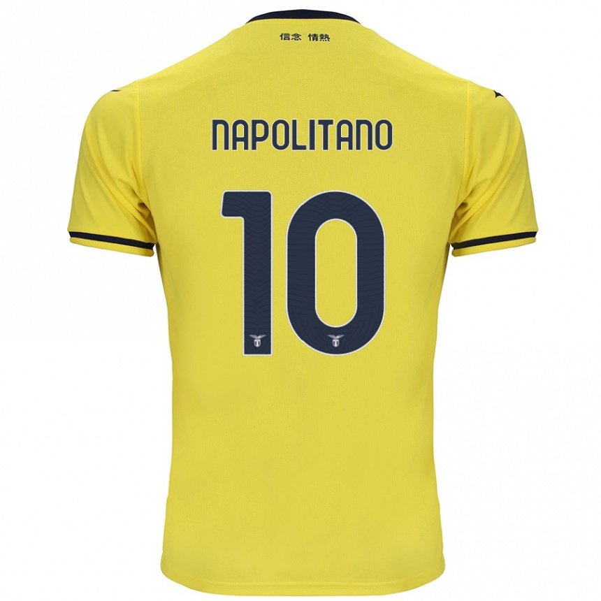 Kinder Fußball Luca Napolitano #10 Gelb Auswärtstrikot Trikot 2024/25 T-Shirt Luxemburg