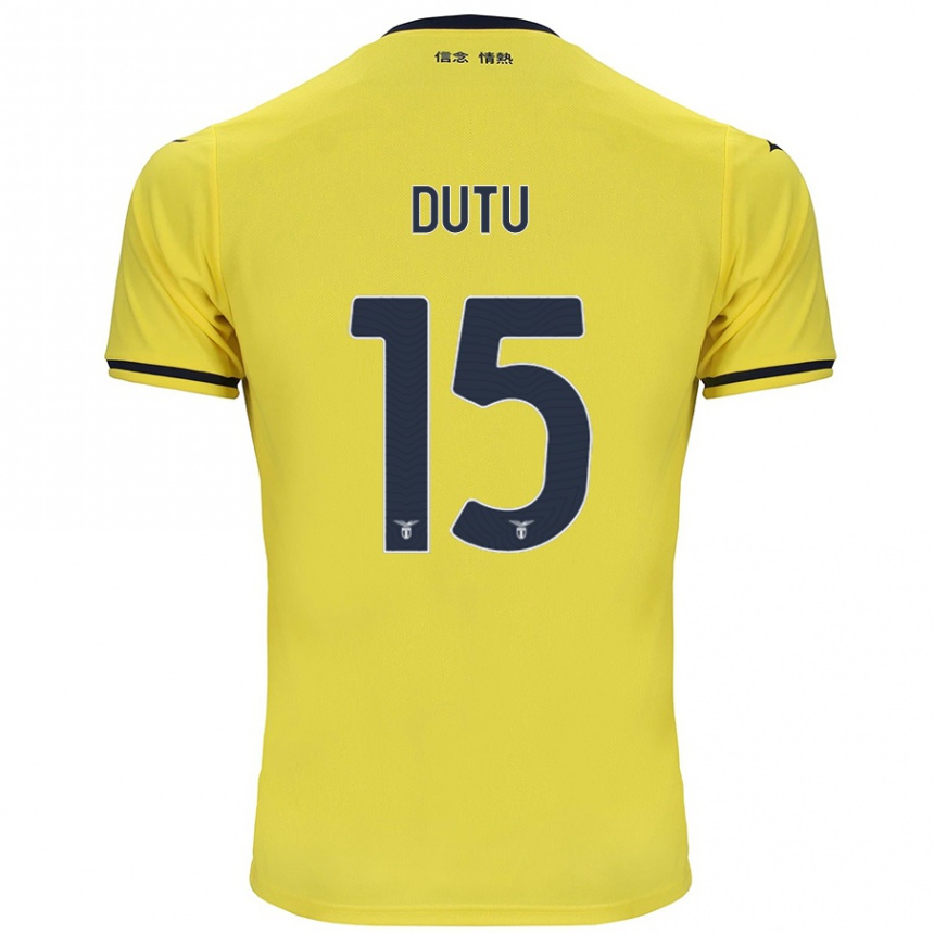 Kinder Fußball Matteo Dutu #15 Gelb Auswärtstrikot Trikot 2024/25 T-Shirt Luxemburg