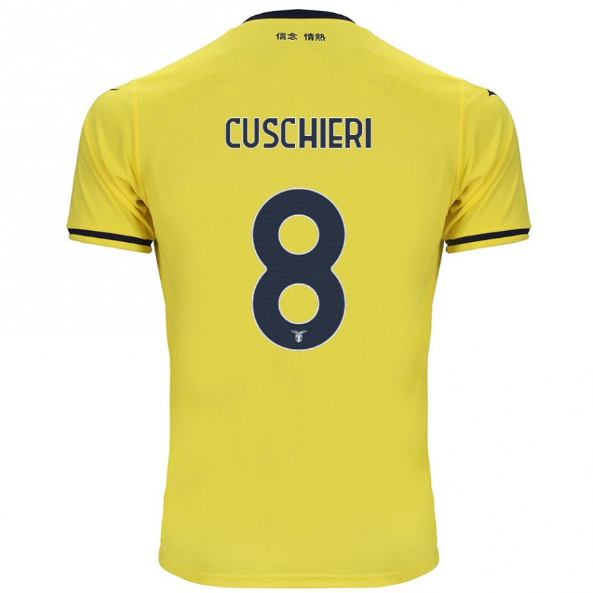 Kinder Fußball Rachel Cuschieri #8 Gelb Auswärtstrikot Trikot 2024/25 T-Shirt Luxemburg