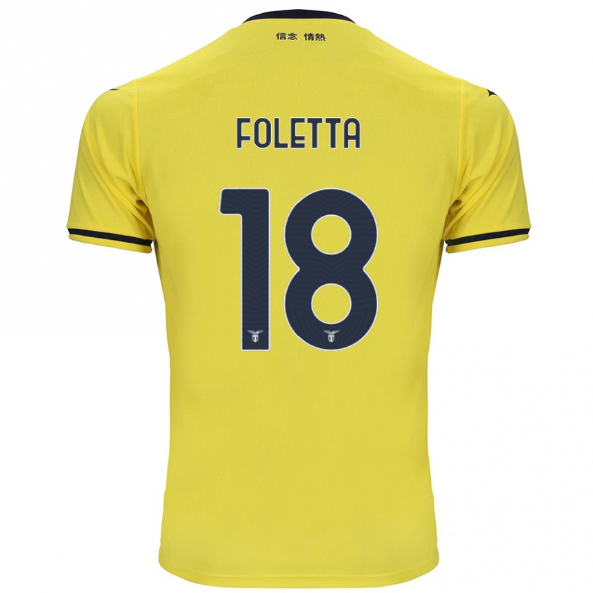 Kinder Fußball Isabella Foletta #18 Gelb Auswärtstrikot Trikot 2024/25 T-Shirt Luxemburg