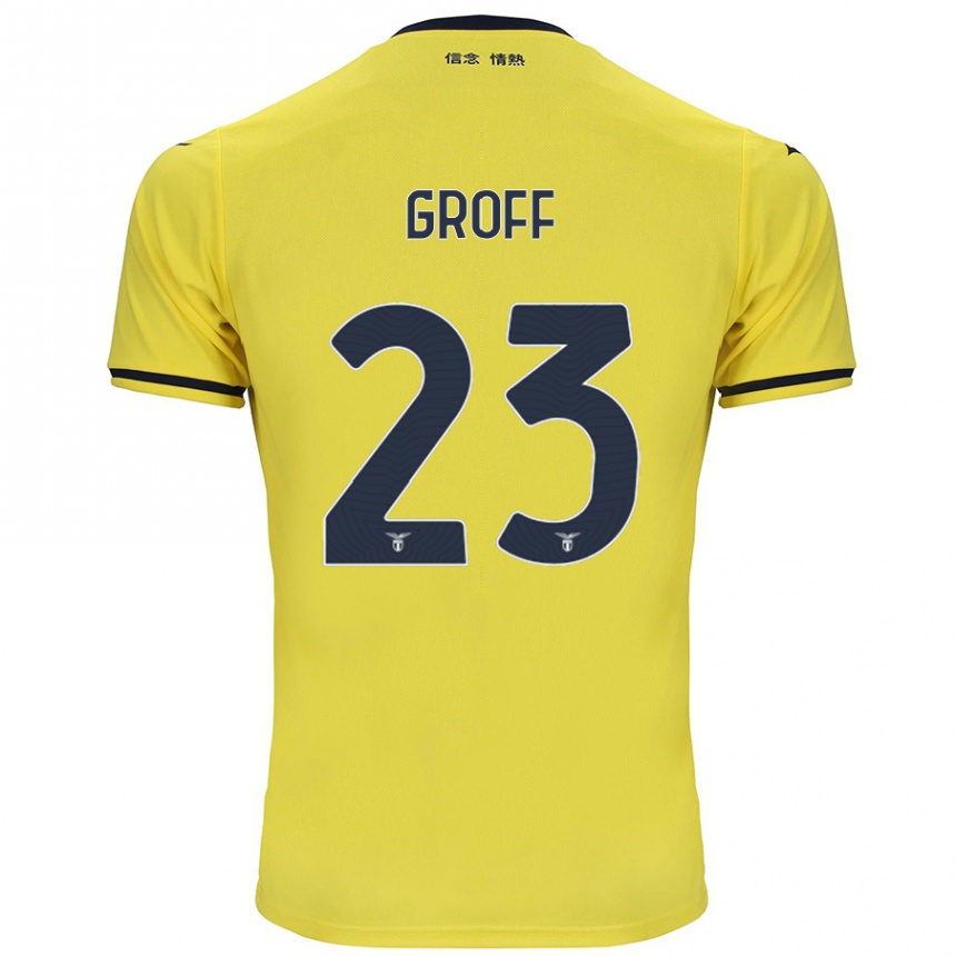 Kinder Fußball Chiara Groff #23 Gelb Auswärtstrikot Trikot 2024/25 T-Shirt Luxemburg