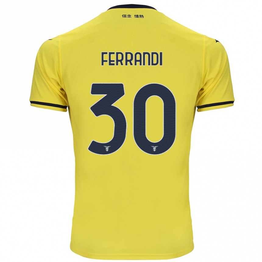 Kinder Fußball Giulia Ferrandi #30 Gelb Auswärtstrikot Trikot 2024/25 T-Shirt Luxemburg