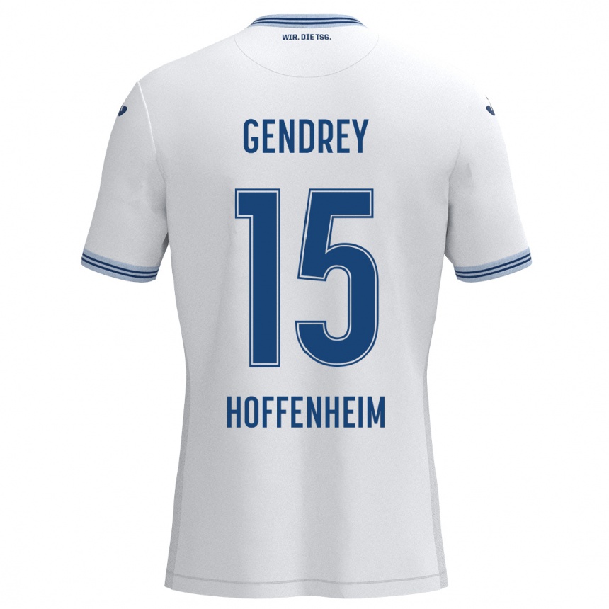 Kinder Fußball Valentin Gendrey #15 Weiß Schwarz Auswärtstrikot Trikot 2024/25 T-Shirt Luxemburg