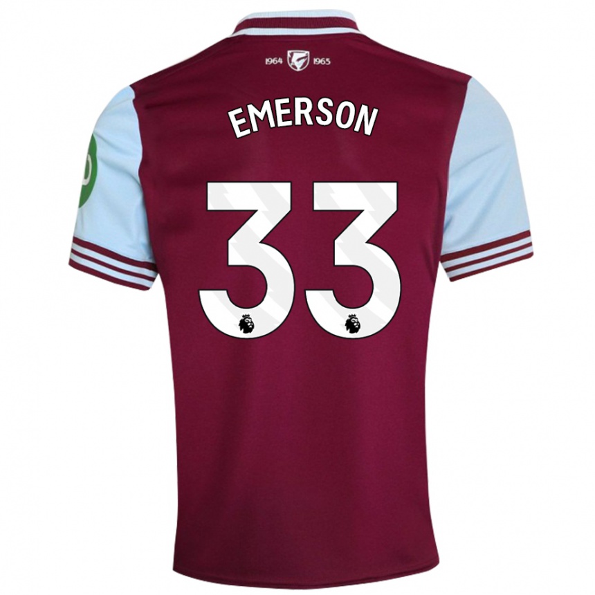 Herren Fußball Emerson Palmieri #33 Dunkelrot Heimtrikot Trikot 2024/25 T-Shirt Luxemburg