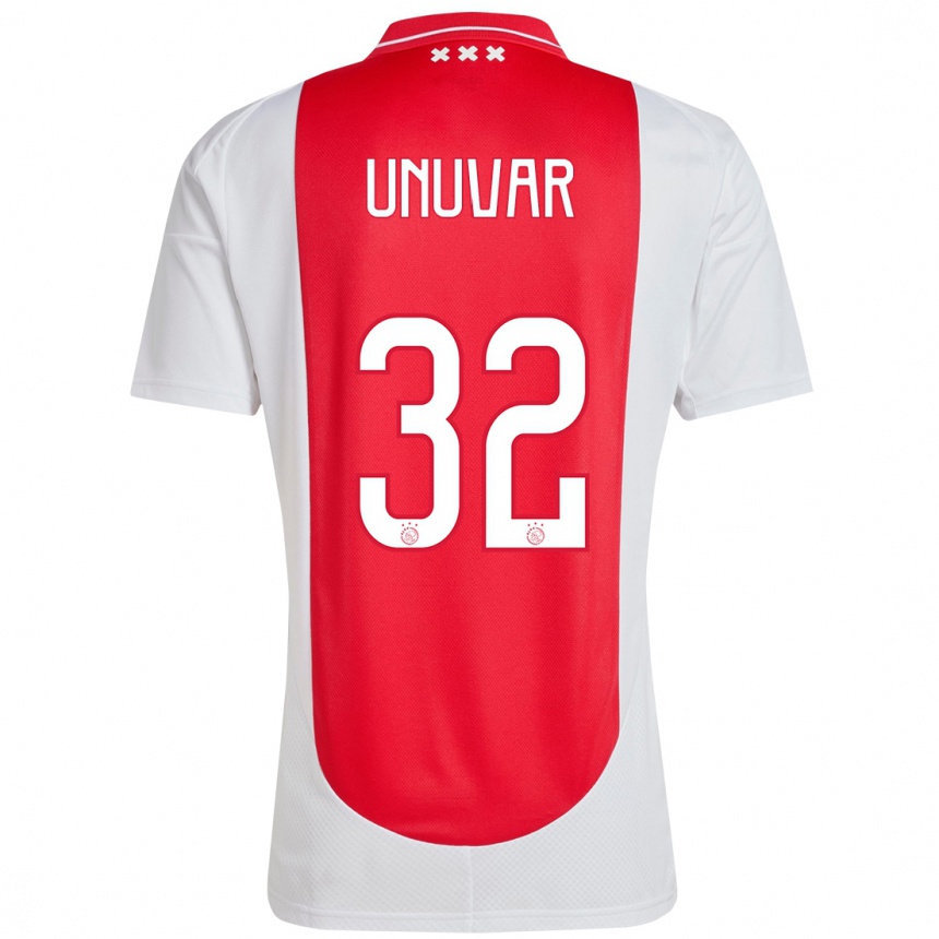 Herren Fußball Naci Ünüvar #32 Rot Weiß Heimtrikot Trikot 2024/25 T-Shirt Luxemburg