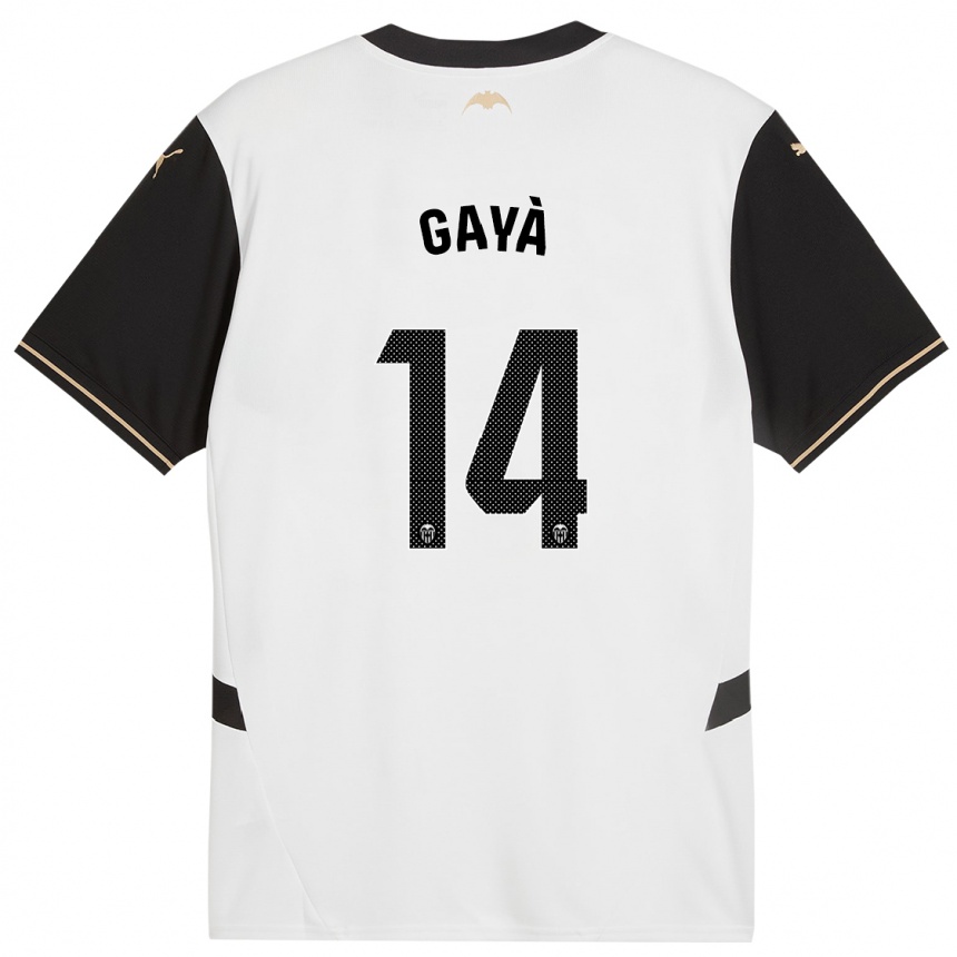 Herren Fußball Jose Gaya #14 Weiß Schwarz Heimtrikot Trikot 2024/25 T-Shirt Luxemburg