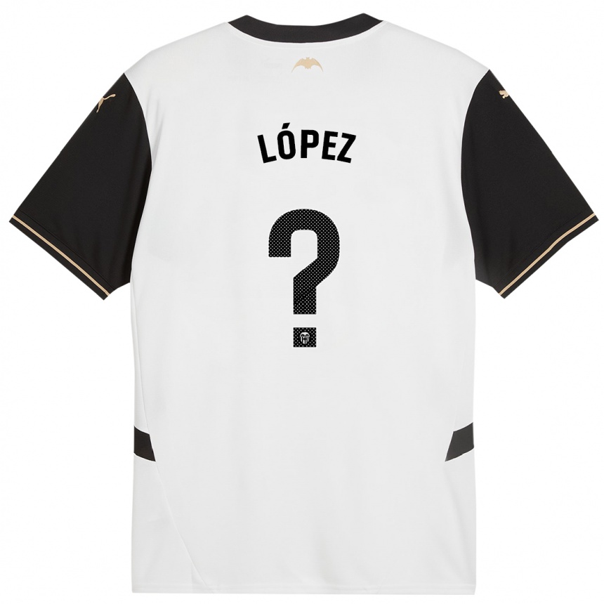 Herren Fußball Pablo López #0 Weiß Schwarz Heimtrikot Trikot 2024/25 T-Shirt Luxemburg