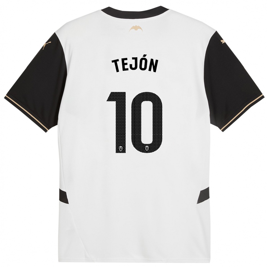 Herren Fußball Martín Tejón #10 Weiß Schwarz Heimtrikot Trikot 2024/25 T-Shirt Luxemburg