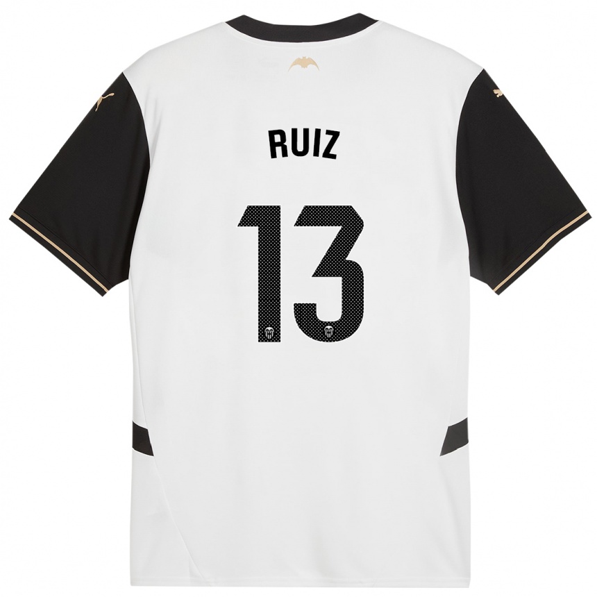 Herren Fußball Nil Ruiz #13 Weiß Schwarz Heimtrikot Trikot 2024/25 T-Shirt Luxemburg