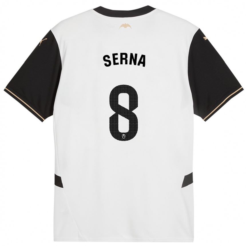 Herren Fußball Liced Serna #8 Weiß Schwarz Heimtrikot Trikot 2024/25 T-Shirt Luxemburg