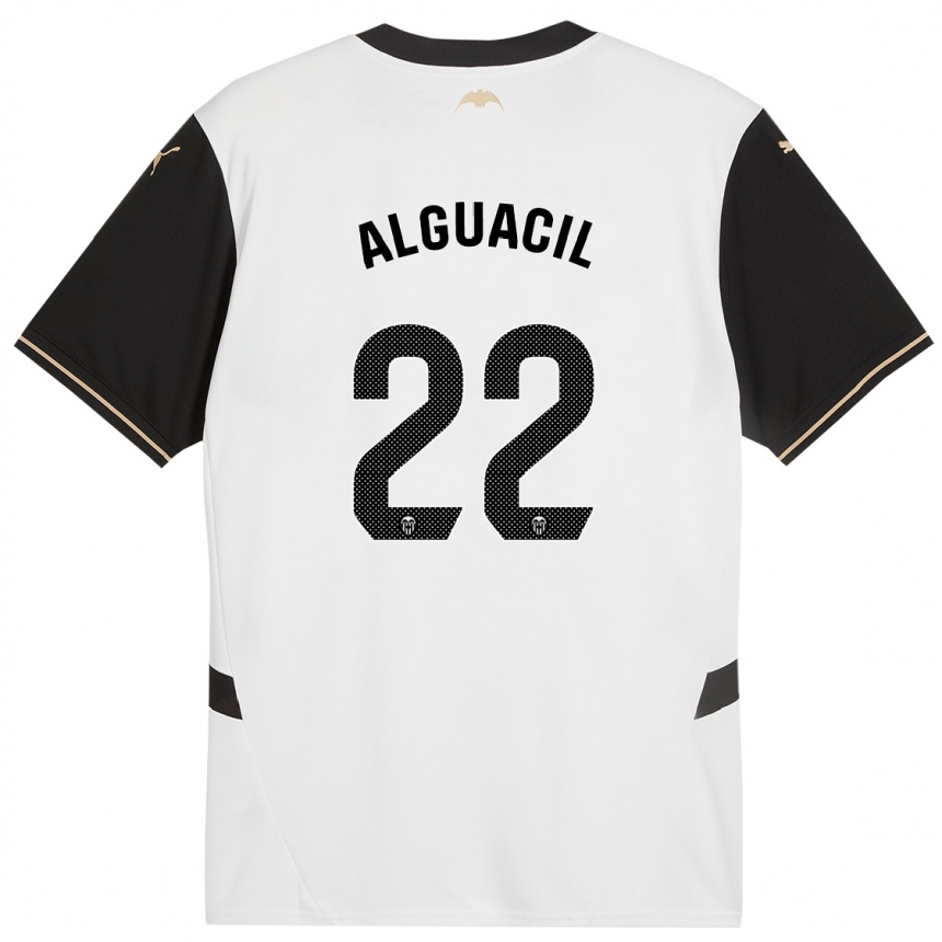 Herren Fußball Ainhoa Alguacil #22 Weiß Schwarz Heimtrikot Trikot 2024/25 T-Shirt Luxemburg