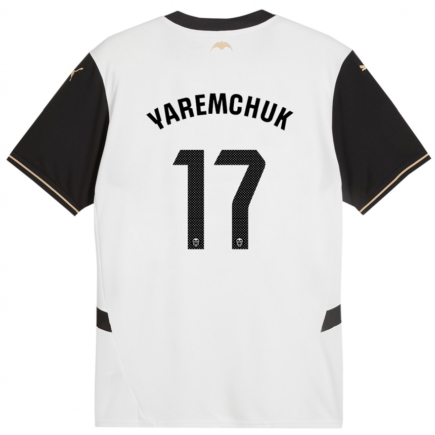 Herren Fußball Roman Yaremchuk #17 Weiß Schwarz Heimtrikot Trikot 2024/25 T-Shirt Luxemburg