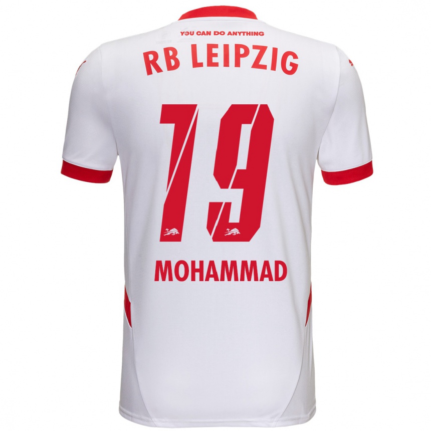 Herren Fußball Sammy Mohammad #19 Weiß Rot Heimtrikot Trikot 2024/25 T-Shirt Luxemburg