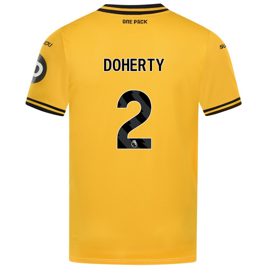 Herren Fußball Matt Doherty #2 Gelb Heimtrikot Trikot 2024/25 T-Shirt Luxemburg