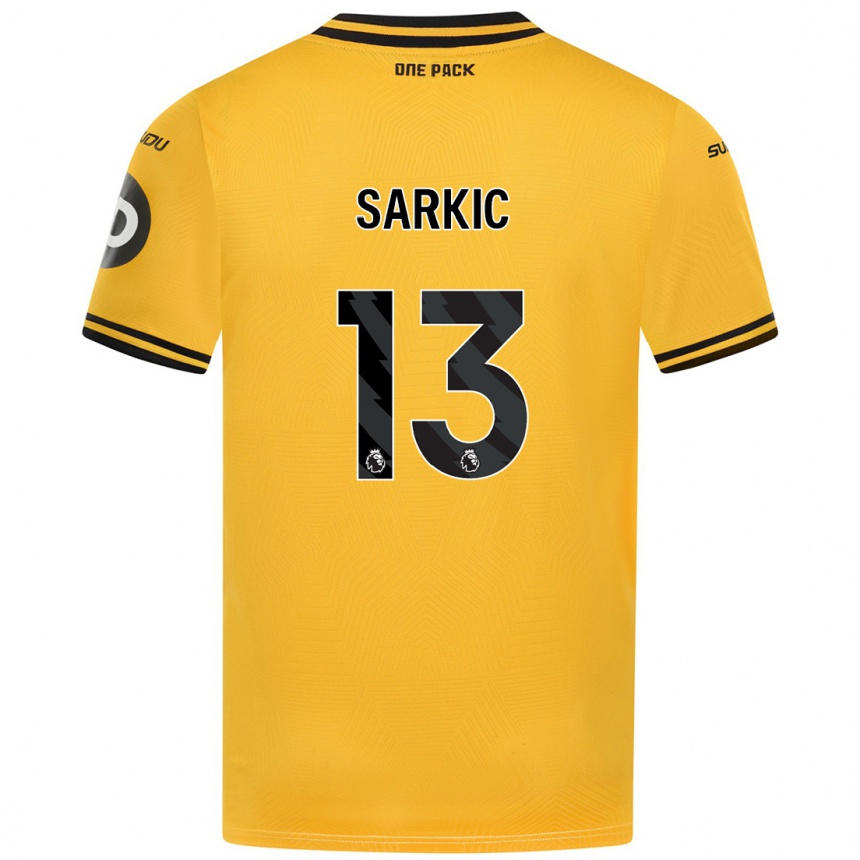 Herren Fußball Matija Sarkic #13 Gelb Heimtrikot Trikot 2024/25 T-Shirt Luxemburg