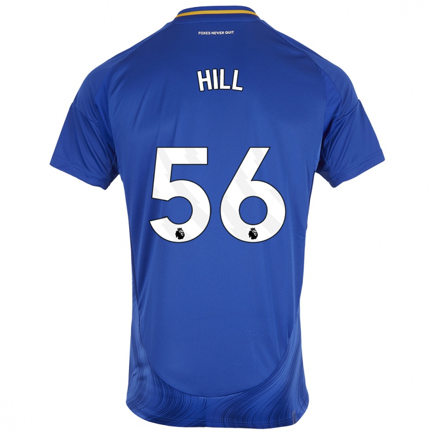 Herren Fußball Deniche Hill #56 Blau Weiß Heimtrikot Trikot 2024/25 T-Shirt Luxemburg