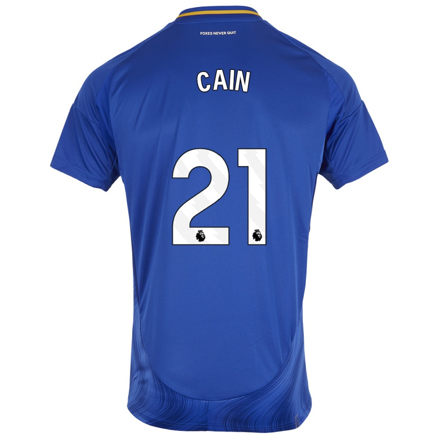 Herren Fußball Hannah Cain #21 Blau Weiß Heimtrikot Trikot 2024/25 T-Shirt Luxemburg