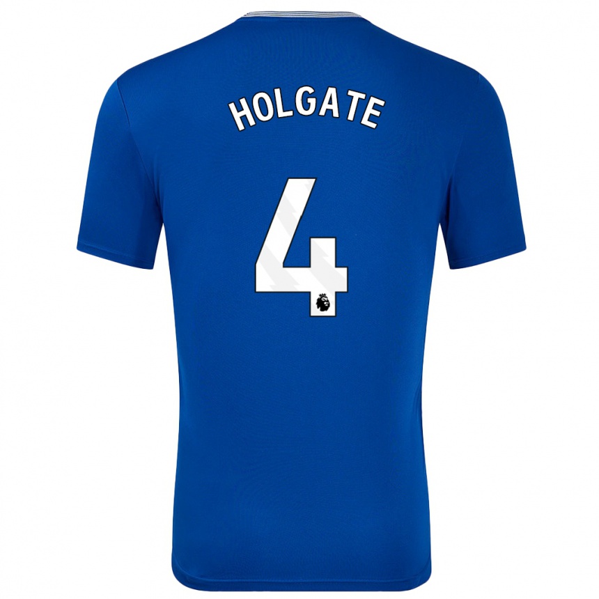 Herren Fußball Mason Holgate #4 Blau Mit Heimtrikot Trikot 2024/25 T-Shirt Luxemburg