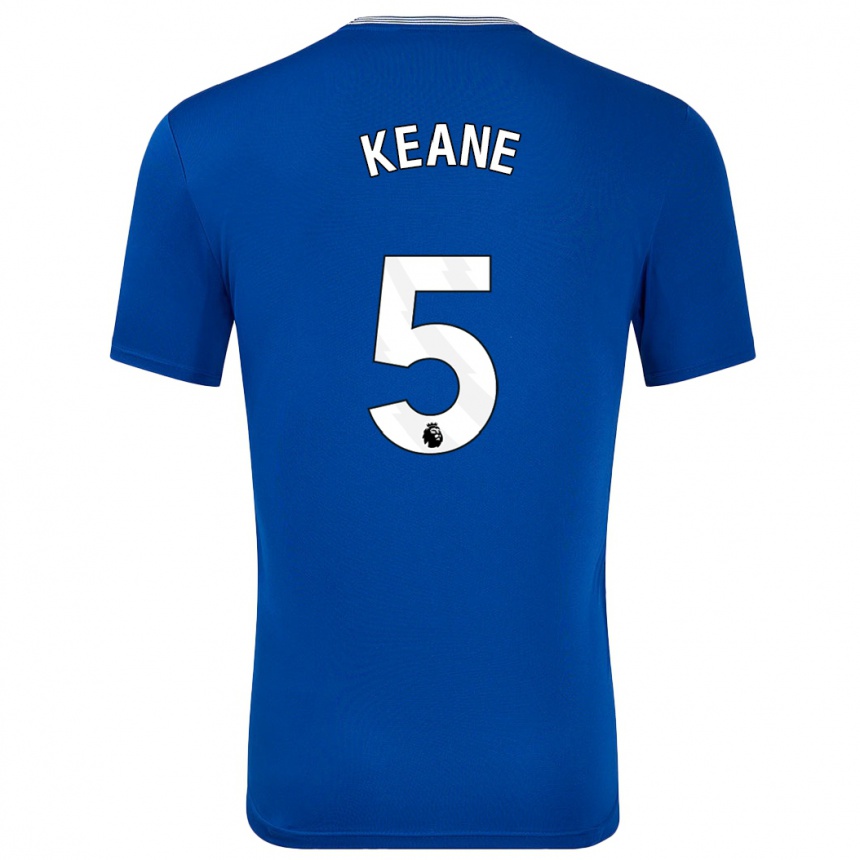 Herren Fußball Michael Keane #5 Blau Mit Heimtrikot Trikot 2024/25 T-Shirt Luxemburg