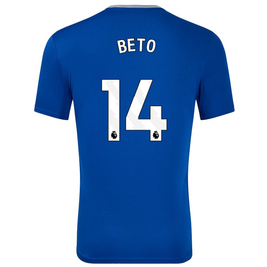 Herren Fußball Beto #14 Blau Mit Heimtrikot Trikot 2024/25 T-Shirt Luxemburg