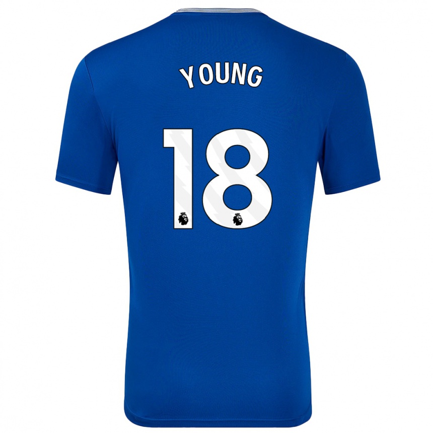 Herren Fußball Ashley Young #18 Blau Mit Heimtrikot Trikot 2024/25 T-Shirt Luxemburg