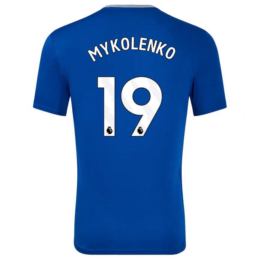 Herren Fußball Vitaliy Mykolenko #19 Blau Mit Heimtrikot Trikot 2024/25 T-Shirt Luxemburg